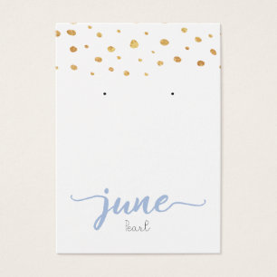 June Pearl Birthstone Earring Display Card