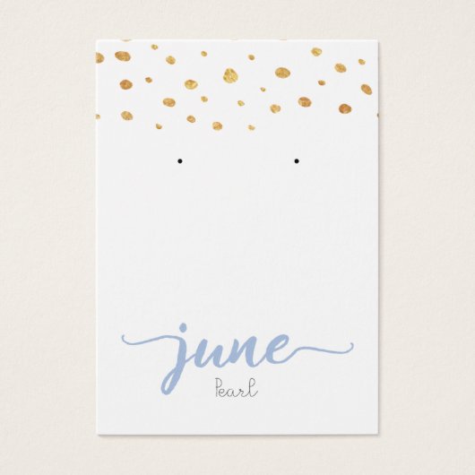 June Pearl Birthstone Earring Display Card (Vorderseite)