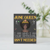 June Queen, ich bin, wer dein Applaus ist, wird ni Postkarte (Stehend Vorderseite)