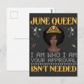 June Queen, ich bin, wer dein Applaus ist, wird ni Postkarte (Vorne/Hinten)