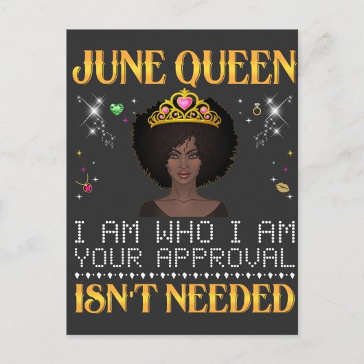 June Queen, ich bin, wer dein Applaus ist, wird ni Postkarte (Vorderseite)