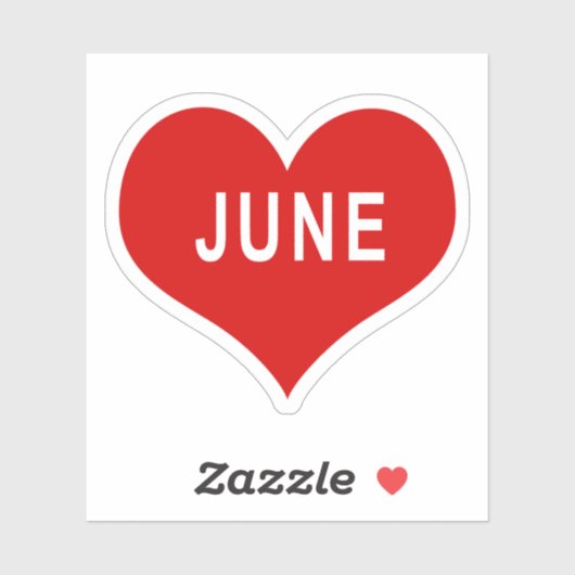 JUNE Red Liebe Heart Vinyl Sticker (Blatt)