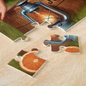 June Retro Summer Camping Pin-Up Girl Puzzle (Seite)