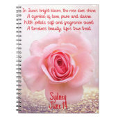 June Rose Birth Blume Spiral Notebook Notizblock (Vorderseite)