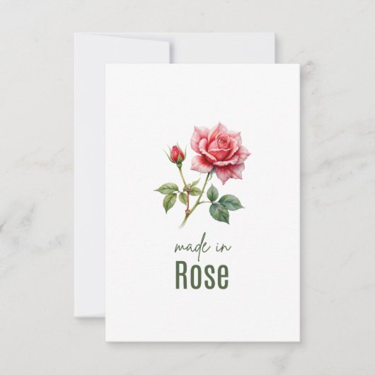 June Rose Birth Flower Flat Thank You Card Dankeskarte (Vorderseite)