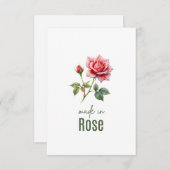 June Rose Birth Flower Flat Thank You Card Dankeskarte (Vorne/Hinten)