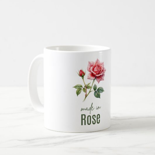 June Rose Birth Flower Flat Thank You Cup Kaffeetasse (Vorderseite Links)
