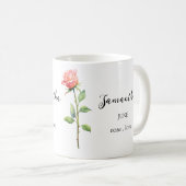 JUNE ROSE BIRTH FLOWER MONTH NAME GIFT COFFEE MUG KAFFEETASSE (VorderseiteRechts)