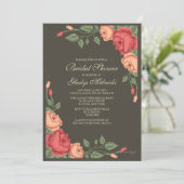 June Rose Bridal Dusche Einladung (Stehend Vorderseite)
