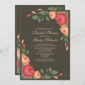 June Rose Bridal Dusche Einladung (Vorne/Hinten)