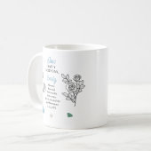June Rose und Honeysuckle Birthday Keepake Kaffeetasse (Vorderseite Links)