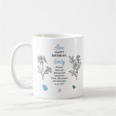 June Rose und Honeysuckle Birthday Keepake Kaffeetasse (Links)