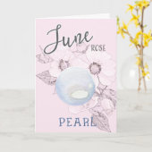 June Rose und Pearl Birthday Karte (Gelbe Blume)