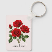 June-Rosen-Blumen  Schlüsselanhänger (Rückseite)