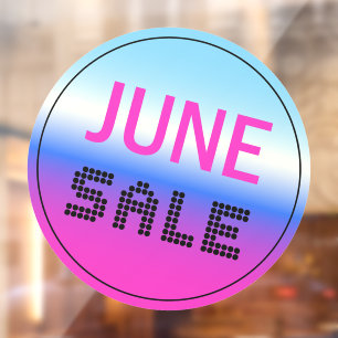 June Sale Window Clying Holographic Gradient Fensteraufkleber