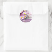 June Wedding - Lavender Daisies Runder Aufkleber (Tasche)