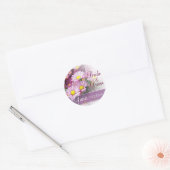 June Wedding - Lavender Daisies Runder Aufkleber (Umschlag)