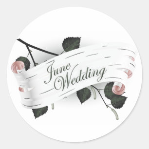 June Wedding Siegel : Blätter der Saison: Runder Aufkleber