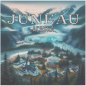 Juneau Alaska 3 Inch Vinyl Sticker (Vorderseite)