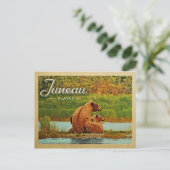 Juneau Alaska Bears Vintage Travel Postkarte (Stehend Vorderseite)