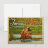 Juneau Alaska Bears Vintage Travel Postkarte (Vorne/Hinten)