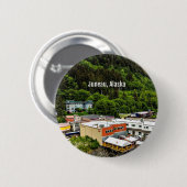Juneau, Alaska, Foto der Stadt Button (Vorne & Hinten)
