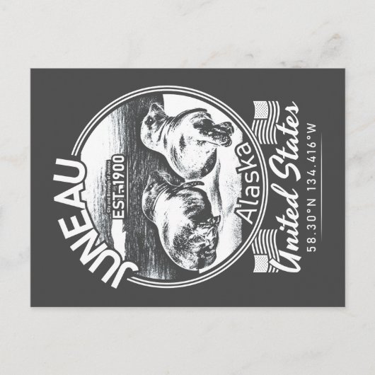 JUNEAU ALASKA - FUNNY-SIEGEL POSTKARTE (Vorderseite)