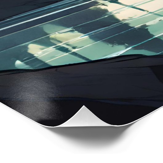 Juneau Alaska Grizzlybär aurora Nordlichter Poster (Ecke)