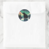Juneau Alaska Grizzlybär aurora Nordlichter Runder Aufkleber (Tasche)