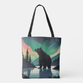 Juneau Alaska Grizzlybär aurora Nordlichter Tasche (Rückseite)