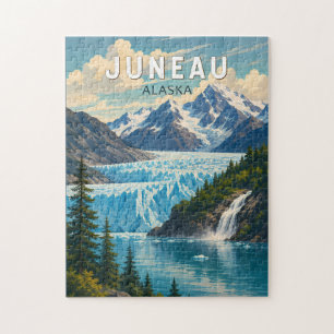 Juneau Alaska Illustration Reise Kunst Vintage Puzzle