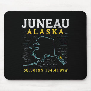 Juneau Alaska Karte Koordinaten, Reisen Mousepad