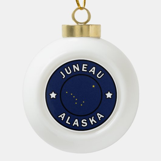 Juneau Alaska Keramik Kugel-Ornament (Vorderseite)