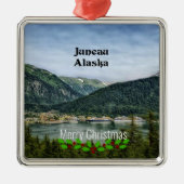Juneau, Alaska-Merry Weihnachten Ornament Aus Metall (Vorne)