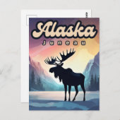 Juneau Alaska Moose Aurora Nordlichter Natur Postkarte (Vorne/Hinten)