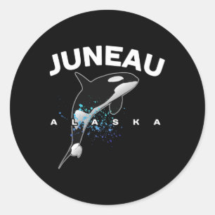Juneau Alaska Orca Schwertwalbeobachtung Camping V Runder Aufkleber