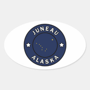 Juneau Alaska Ovaler Aufkleber