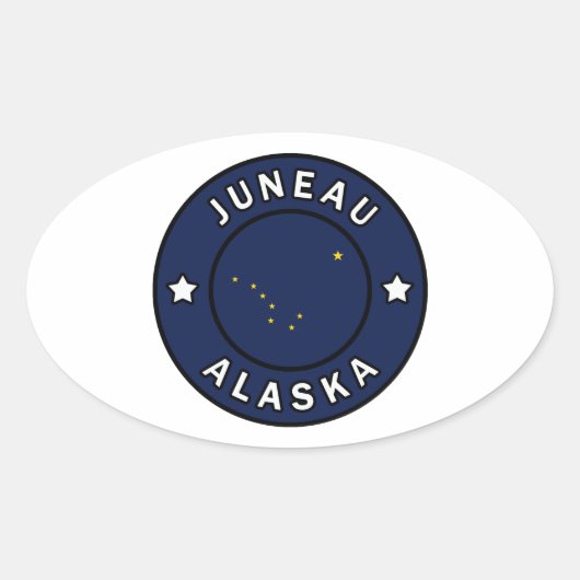 Juneau Alaska Ovaler Aufkleber (Vorderseite)