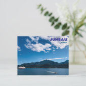 Juneau Alaska Postcard mit Kreuzfahrtschiff Float  Postkarte (Stehend Vorderseite)