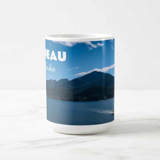 Juneau Alaska Postcard mit Kreuzfahrtschiff Flugze Kaffeetasse (Mittel)