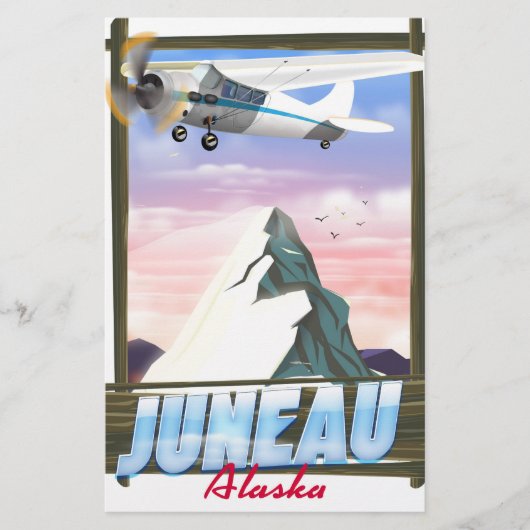 Juneau Alaska-Reiseplakat Briefpapier (Vorderseite)