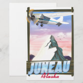 Juneau Alaska-Reiseplakat Briefpapier (Vorne/Hinten)