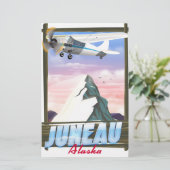 Juneau Alaska-Reiseplakat Briefpapier (Stehend Vorderseite)