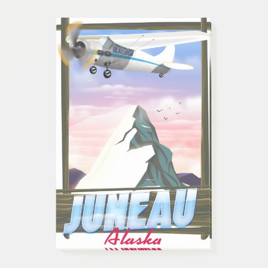 Juneau Alaska-Reiseplakat Post-it Klebezettel (Vorderseite)
