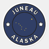 Juneau Alaska Runder Aufkleber (Vorderseite)
