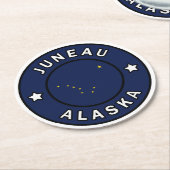 Juneau Alaska Runder Pappuntersetzer (Angewinkelt)