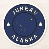 Juneau Alaska Runder Pappuntersetzer (Vorderseite)