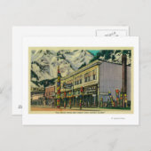 Juneau, Alaska-Sicht auf Totem und Nugge der alten Postkarte (Vorne/Hinten)