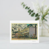 Juneau, Alaska-Sicht auf Totem und Nugge der alten Postkarte (Stehend Vorderseite)