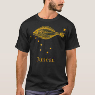 Juneau Alaska Staatsflagge Haifischfang T-Shirt
